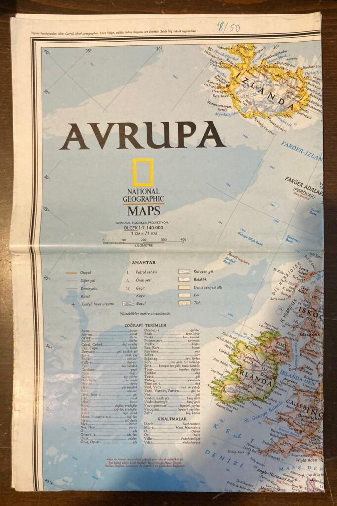 National Geographic Avrupa Haritası (Ağustos 2003 Gözden Geçirilmiş Baskı,