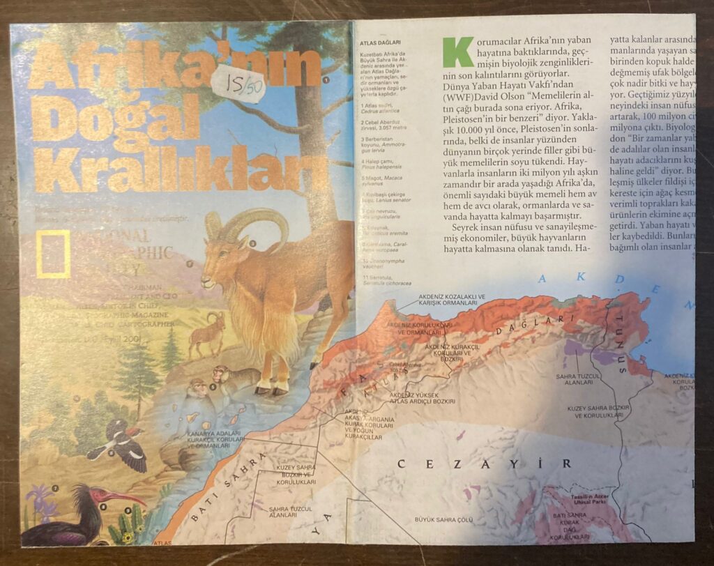 National Geografic Society- Afrika’nın Doğal Krallıkları / Bugünkü Afrika (Eylül 2001, 50×81 cm