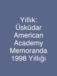 Yıllık: Üsküdar American Academy Memoranda 1998 Yıllığı